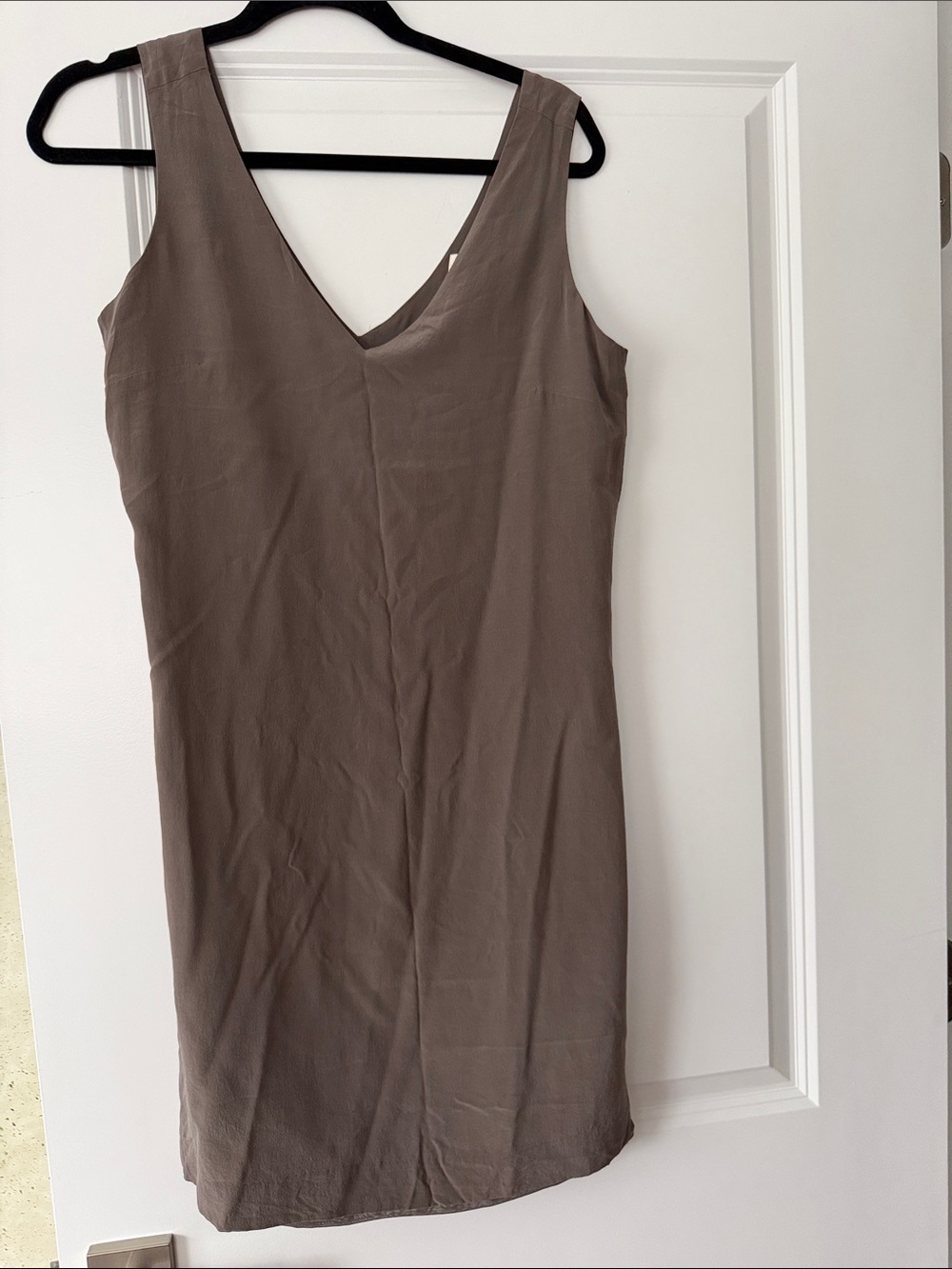 Cynthia Rowley Taupe V‑Neck Slip Dress